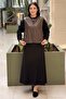 Zippered Leather Combination Bomber Nero Jacket - 3