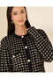 Women Black Knit Cardigan With Front Button Closure - 4