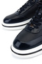 Men's Genuine Leather Navy Blue Sneakers & Sports Shoes - 3