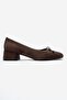 Gipsy Brown Suede Bow Women's Heeled Shoes - 5