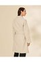 Women Beige Belted Coat - 3