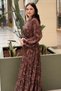 Waist Belted Shawl Patterned Dress - 3