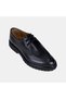 Men's Black Leather Classic Groom Shoes with Thick Stitching Detail - 7