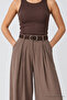 Faux Leather Belt with Silver Buckle Lkm0012 Brown - 2