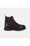 Men's Bitter Brown Suede Chelsea Boots with Antique Detail - 2