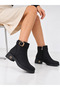 Women's Emerald Smoked Thermo Sole Boots with Belt Detail, Side Buckle and Zipper, Stylish Boots - 3