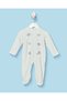 Baby White Embroidered Velour Sleepsuit