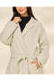 Women Cream Belted Coat - 3