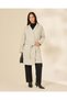 Women Cream Belted Coat - 2