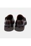 Men's Brown Classic Leather Shoes with Double Metal Buckle - 5