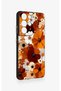 Samsung S21 Ultra Compatible Autumn Tone Floral Pattern Silicone Case - 3