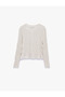 Slim Fit Crew Neck Long Sleeve Gathered Textured Buttoned T-Shirt - 2