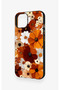 iPhone 13 Compatible Autumn Tone Floral Pattern Silicone Case - 4