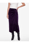 Slim Fit Double-Breasted Velvet Wrap Midi Skirt with Slits and Accessories - 3