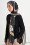 Deco Pattern Reniva Tensel Shawl Black