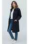 Women's Middle-Aged and Older Women's Winter Jeans with Front Zipper, Top Pocket, Collar, and Corduroy Cap - 3