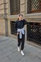 Women's Crew Neck Basic Ribbed Tracksuit Set - 6