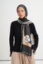 Deco Pattern Reniva Tensel Shawl Black - 3