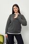 Women's V-Neck Button Detailed Knitwear Sweater Anthracite - 27K 2648 - 4