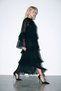 Black Ruffle Detailed Long Dress