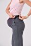 Maternity Flexible Fishback Mom Fit Classic Pants with Elastic Waistband Gray - 7