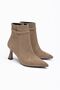 Zigas Women's Mink Suede Buckle Thin Heeled Pointed Toe Boots