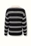 Polo Collar Black/Ecru Striped Knitwear - 3