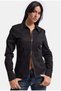 Women's Black W6-1 Slim Fit Zipper Detailed Shirt - 6