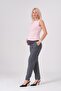 Maternity Flexible Fishback Mom Fit Classic Pants with Elastic Waistband Gray - 5