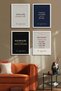 4-Piece Set of Framed Ataturk Quotes Painting School Classroom Office Teachers' Day Wall Decoration Dortata02