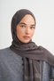 Icon Pattern Tencel Wool Viscose Shawl Dark Gray - 4