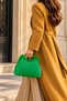 Retro Women's Scholarship Hand and Shoulder Bag-Green - 6