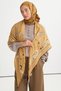 Diamond Pattern Reniva Tencel Triangle Shoulder Shawl Saffron