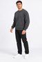 Thessaloniki Textured Crew Neck Long Sleeve Basic Sweatshirt with Elasticated Hem and Sleeves in Smoked Color - 6