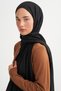 Icon Pattern Tencel Wool Viscose Shawl Dark Black