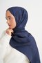 Elite Pattern Tencel Wool Viscose Shawl Navy Blue - 2