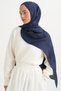 Elite Pattern Tencel Wool Viscose Shawl Navy Blue