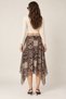 Ethnic Patterned Low-Waisted Asymmetrical Midi Skirt - 2