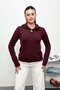 Women's Stand Collar Buttoned Knit Sweater Plum - 27K 5178 - 4
