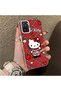 Poco M5S Compatible Silicone Edge Hard Back Case Kitty Pattern Loving Couple Phone Case - 3