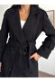 Buttoned Belted Lined Long Cashmere Coat - 6
