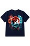 Japanese Yin Yang Koi Fish Sakura Lantern Front & Back Graphic Kids T-Shirt