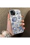iPhone 13 Mini Compatible Silicone Edge Hard Back Case Shell Patterned Couple Phone Case - 3
