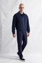 Men's Grandland Leather Detailed Premium Cashmere Jacket Navy Blue - 2