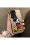 Samsung Galaxy S22 Ultra Compatible Silicone Edge Hard Back Case Mickey Patterned Couple Phone Case - 3