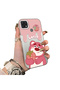 Oppo A15 Compatible Silicone Edge Hard Back Case Lotso Patterned Couple Phone Case