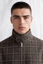 Men's Tika Plaid Pattern Jacket Brown Color - 4