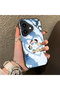 For iPhone 16 Compatible Silicone Edge Hard Back Case Anime Patterned Couple Phone Case - 3