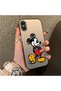 iPhone XS Compatible Silicone Edge Hard Back Case Mickey Pattern Loving Couple Phone Case - 3