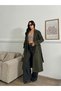 Buttoned Belted Lined Long Cashmere Coat - 7